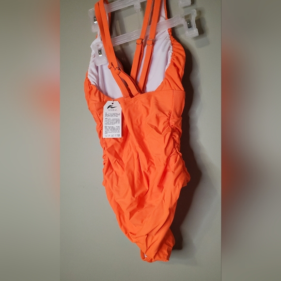 Women's Orange One Piece Swimsuit Size Small - Picture 2 of 6